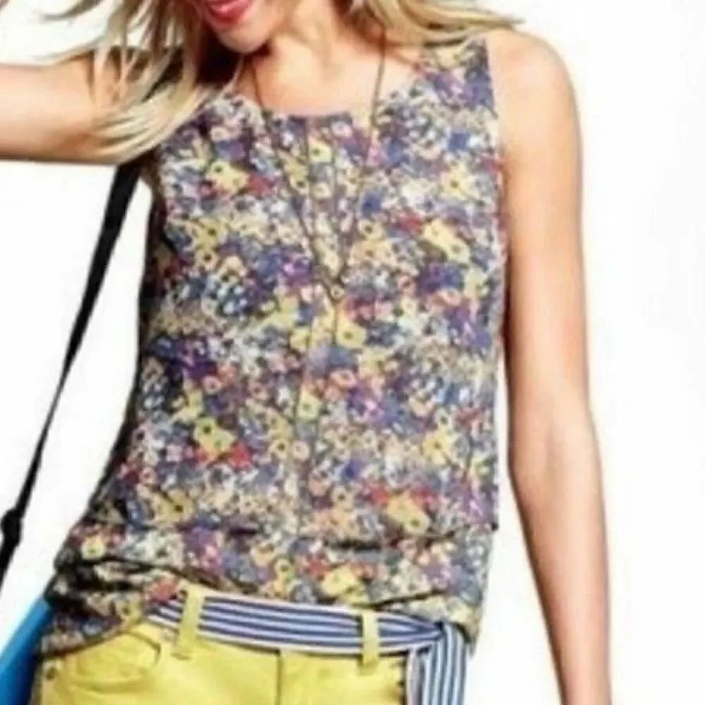 CABI POSITANO FLORAL TIERED TANK TOP SZ.SM.